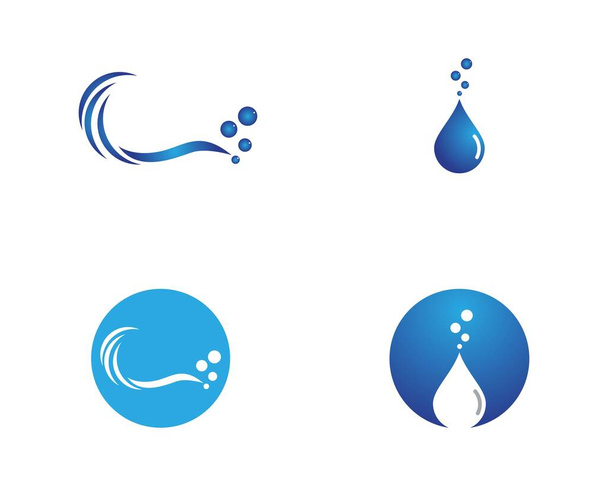 Логотип значка водної хвилі Векторний шаблон
 - Вектор, зображення