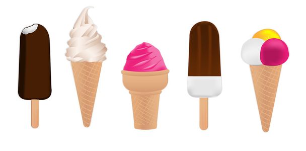 Ice cream silhouettes - Vector, Image