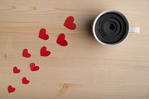 hot tasty coffee, valentine's day - Zdjęcie, obraz
