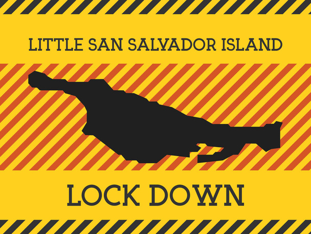 Little San Salvador Island Lock Down Sign Žlutý ostrov pandemické nebezpečí ikona Vektorové ilustrace - Vektor, obrázek