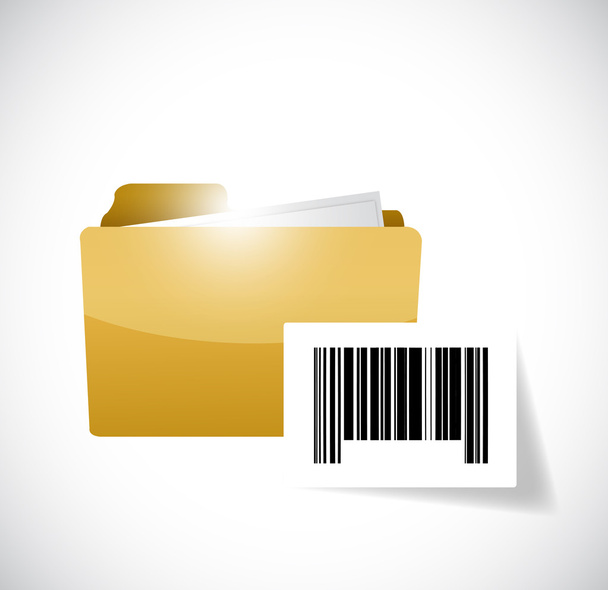 folder and upc barcode illustration design - Foto, imagen