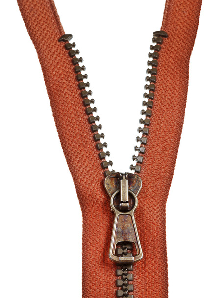 brass zip fastener close up - Photo, Image