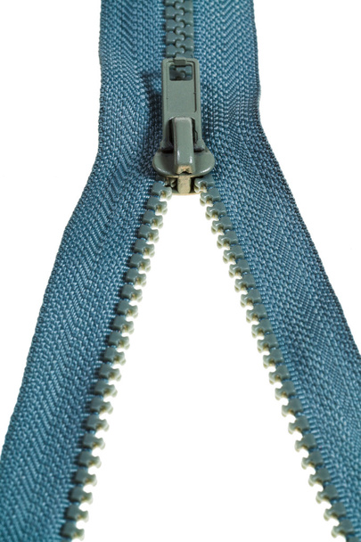 slider on plastic zip fastener close up - Photo, Image