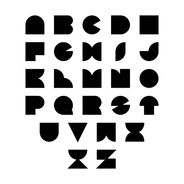Black alphabet letters on white background. - Vecteur, image