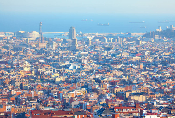 modern Barcelona panoramic cityscape view from above  - Photo, Image