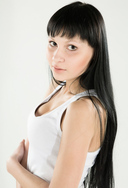 brunette in white shirt - Valokuva, kuva