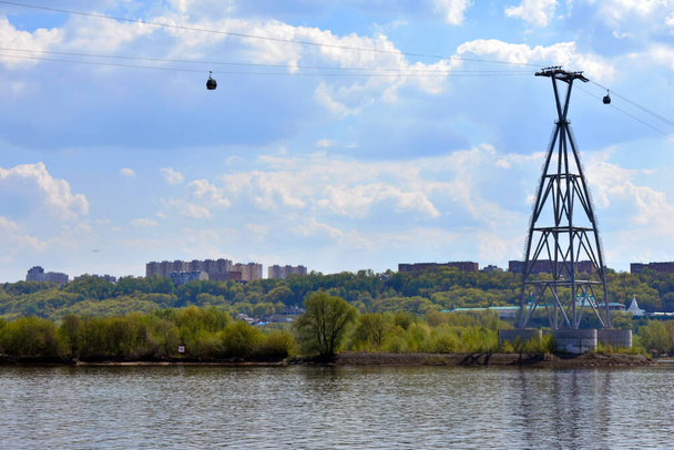 cable car across the Volga River - Photo, Image