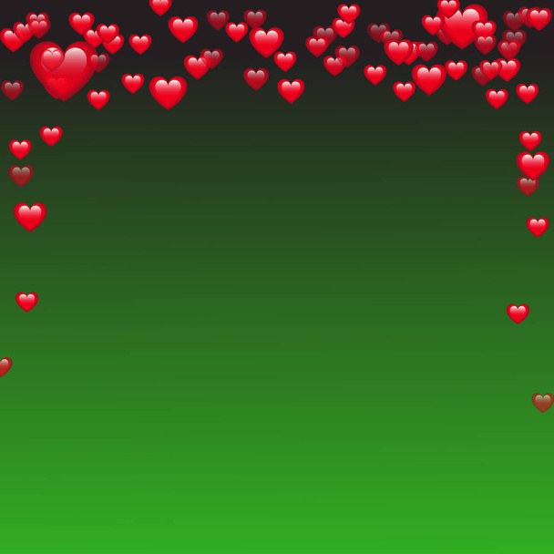 serca na górze strony z zielonym tle - Zdjęcie, obraz