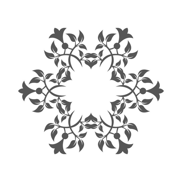Ícone floral sobre fundo branco
 - Vetor, Imagem