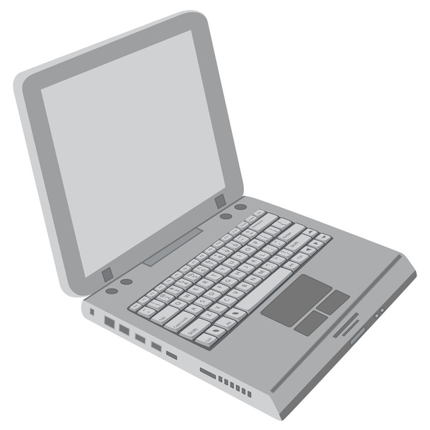 grijze laptop - Vector, afbeelding
