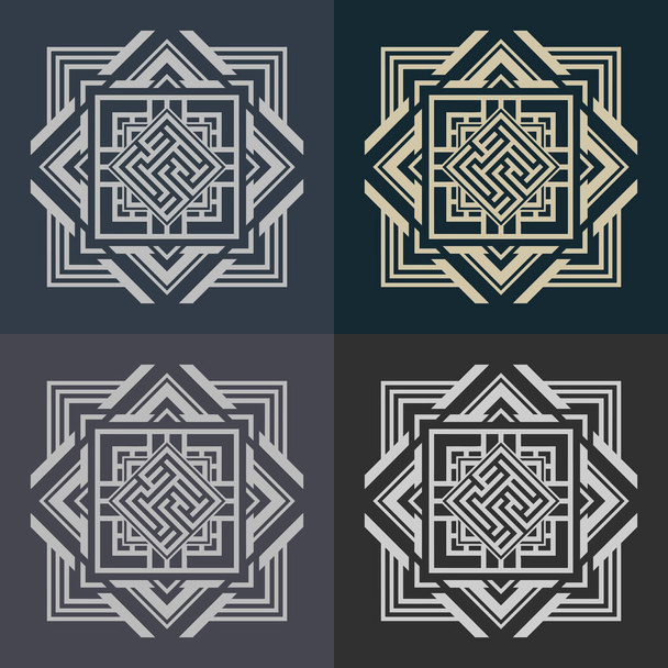 Abstract modern background with set of geometric logos - Вектор, зображення