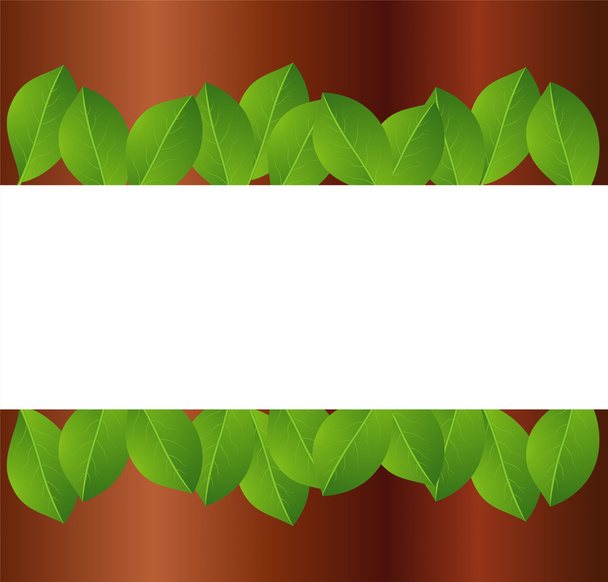 background for a design with green leaves - Vector, Image