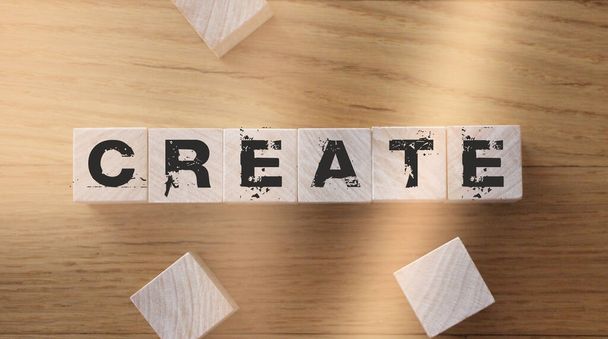 Создать слово на деревянных кубиках. Концепция развития творчества
 - Фото, изображение