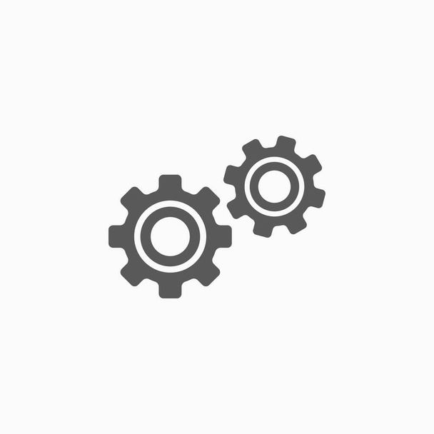 Getriebe-Symbol, Anlagenvektor, Maschinenillustration - Vektor, Bild