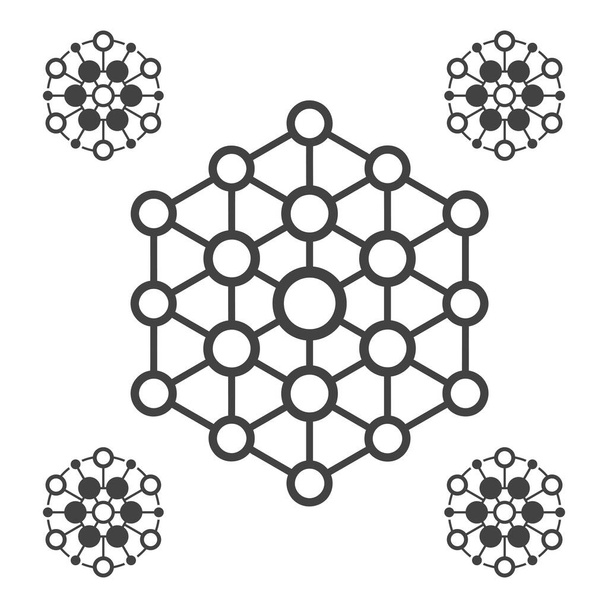 Polygonal icons on white background - Vektor, kép