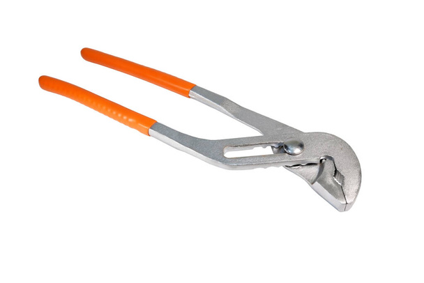The adjustable pipe wrench isolated. - Photo, Image
