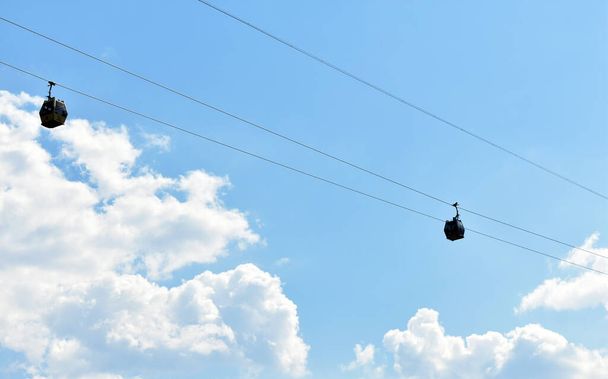 cable car cabins amid clouds - Photo, Image