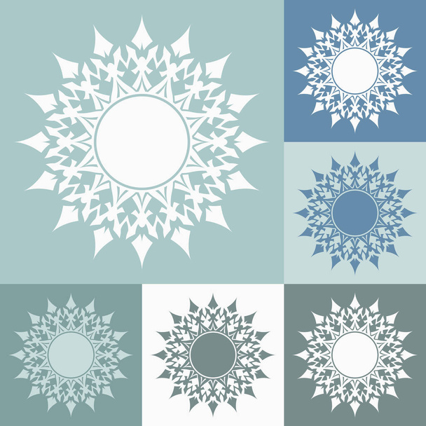 Set of flower floral icons - Wektor, obraz