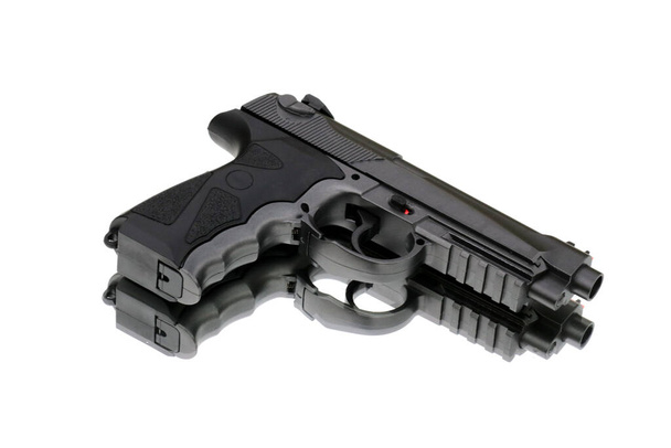 Fekete pisztoly elszigetelt fehér háttér - Fotó, kép
