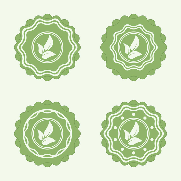 Eco icon set on white background - Vector, Imagen