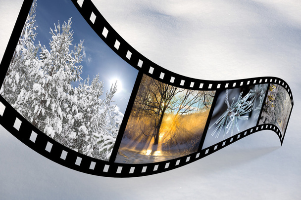 Striscia di film con foto invernali scandinave
 - Foto, immagini