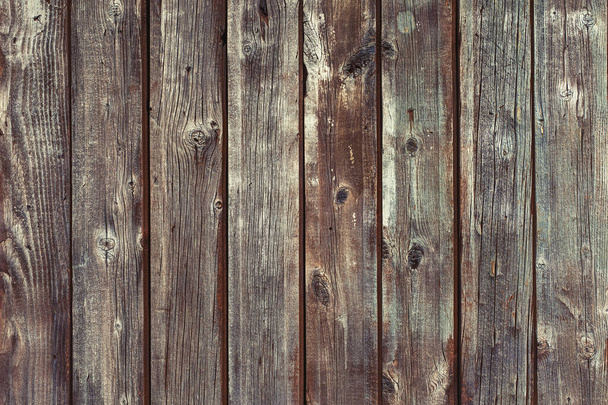 Wooden planks background with copyspace, brown striped timber, old wall - Foto, Bild