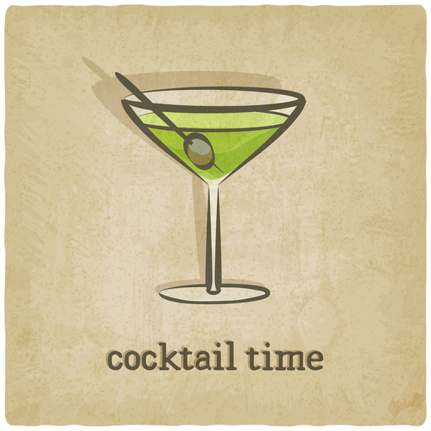 old background with cocktail - Vector, afbeelding