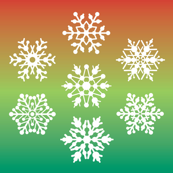 Семь снежинок
 - Вектор,изображение