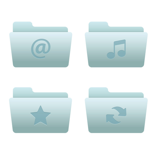 Webové stránky & Internet ikony Set | Modré složky 01 - Vektor, obrázek