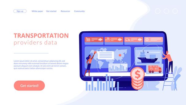 Supply chain analytics concept landing page - Vector, Image