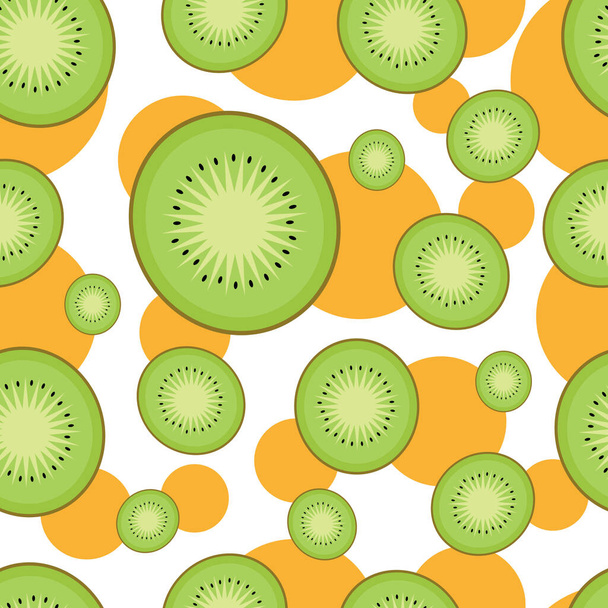 Nahtloser Hintergrund mit Kiwi-Muster - Vektor, Bild