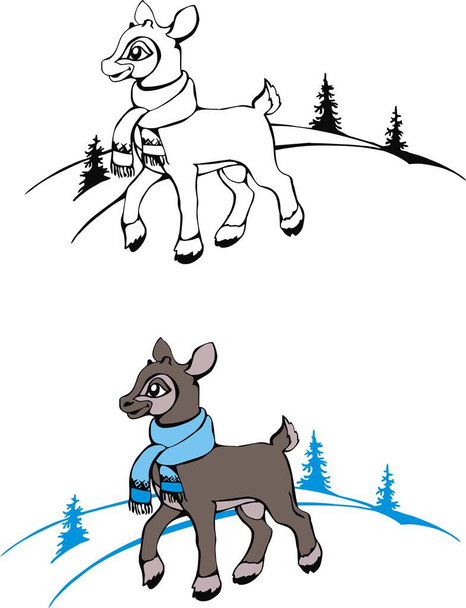 illustrazione vettoriale renna, cervo settentrionale
 - Foto, immagini