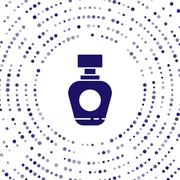 Icono Perfume azul aislado sobre fondo blanco. Puntos aleatorios de círculo abstracto. Ilustración vectorial - Vector, Imagen