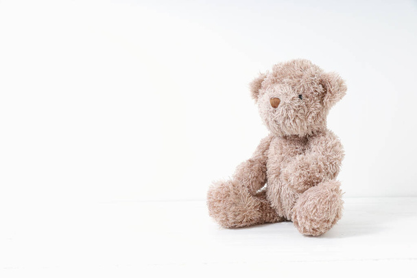 Teddy bear on white background. Concept love, valentine day. - Photo, Image