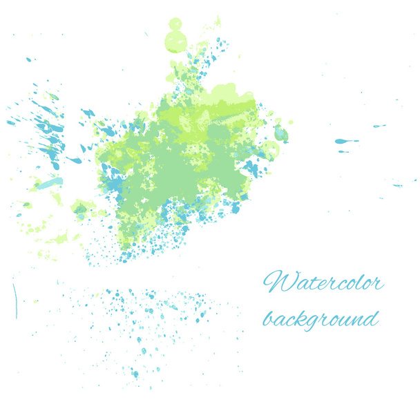 Watercolor blue-green background for your design - Vector, Image