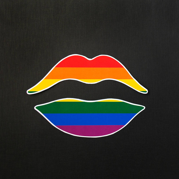 разноцветные губы на черном фоне lgbt
 - Фото, изображение