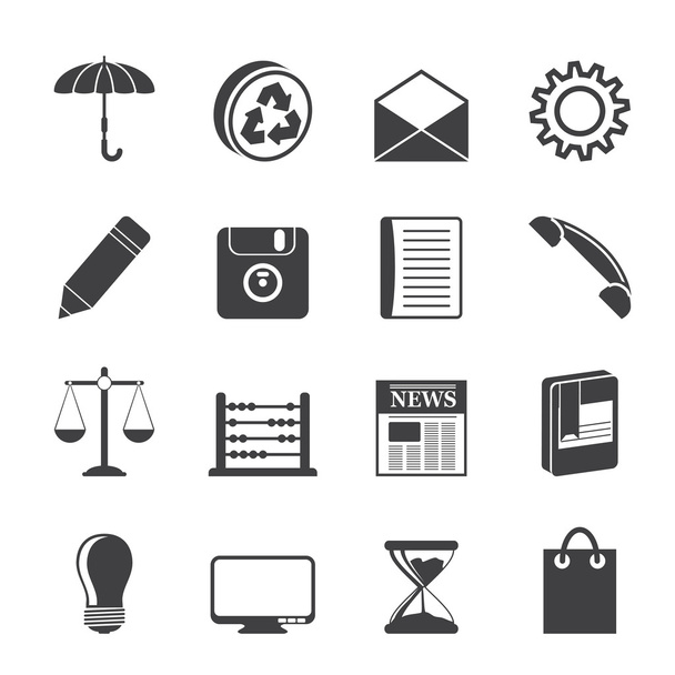 Silhouette Business and Office internet Icons - Vettoriali, immagini