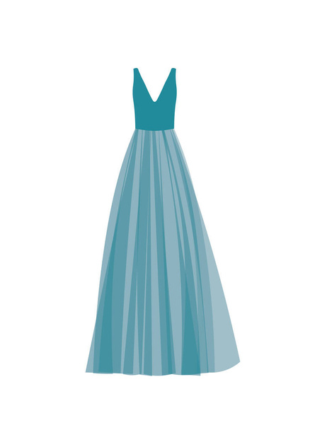 Blue prom dress. vector illustration - Vector, Image