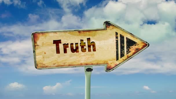 Street Sign the Way to Truth - Footage, Video