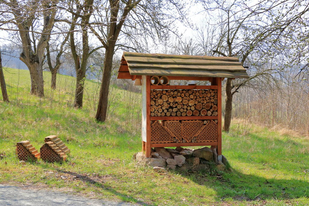 un hotel rifugio per api selvatiche e insetti - Foto, immagini