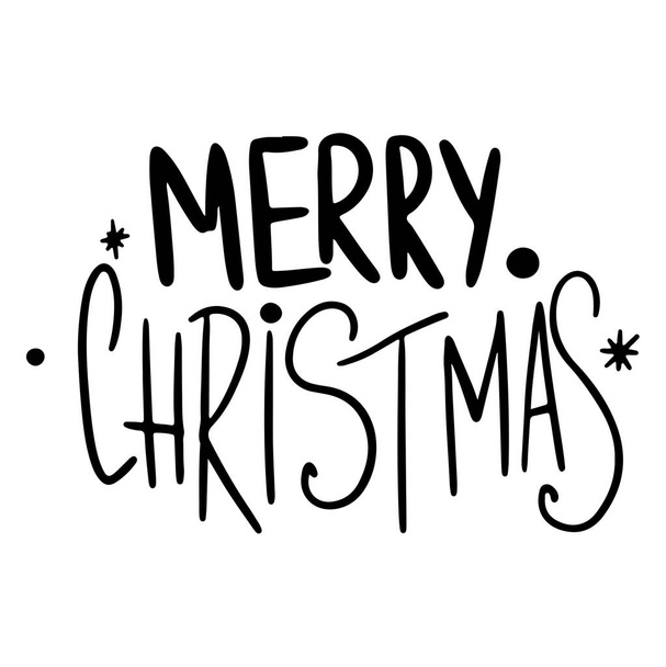 Lettere a mano Buon Natale carino contorno doodle arte digitale. Stampa per carte, striscioni, manifesti, carta da regalo, confezioni, scatole, adesivi, tessuti, coloranti per bambini e adulti
. - Foto, immagini