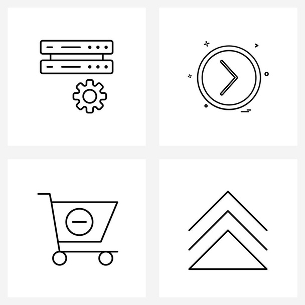 4 Universal Line Icon Pixel Perfect Symbols of configure, basket, setting, paper pin, cart Vector Illustration - Vektor, Bild