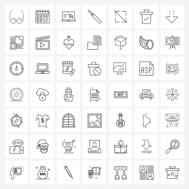 Set di 49 Icone Linea Segni e Simboli di cornice, cursore, anno, sport, pipistrello Vector Illustrazione
 - Vettoriali, immagini