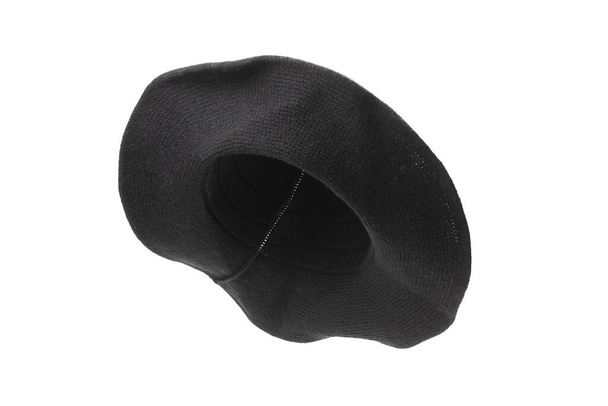 Witch wool hat isolated on white background. Halooween cloth.  - Photo, Image