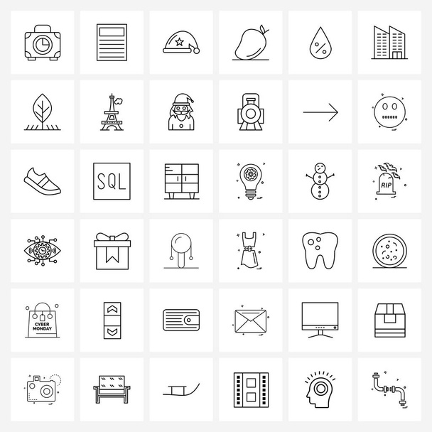 Set van 36 UI pictogrammen en symbolen voor de bouw, winkelen, winters, water, mango Vector Illustratie - Vector, afbeelding