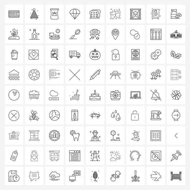 81 Universal Icons Pixel Symboles parfaits de nourriture, parachute, nourriture pour chat, ballon, air Illustration vectorielle
 - Vecteur, image