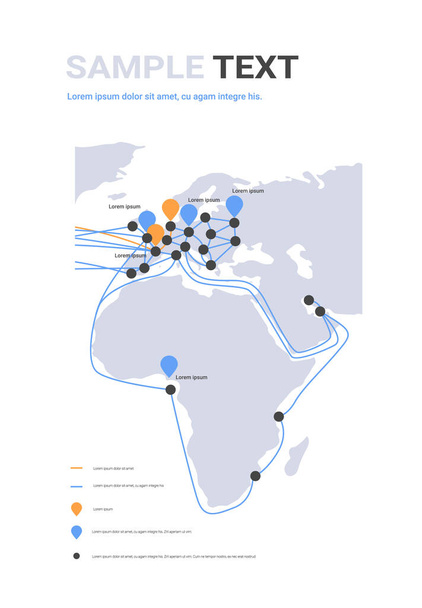 global network cable connections and information transfer system world map technology - Vecteur, image