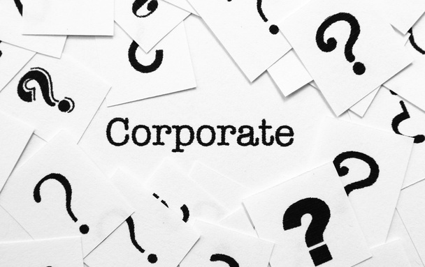 Corporate tekst en vraagteken - Foto, afbeelding