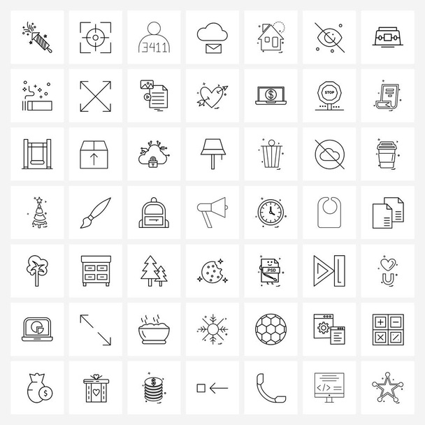 Pack of 49 Universal Line Icons for Web Applications, building, state, house, message Vector Illustration - Vector, Image