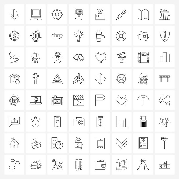 Conjunto de 64 iconos de línea universal de negocio, tarjeta, deportes, cajero automático, banco Vector Ilustración
 - Vector, imagen